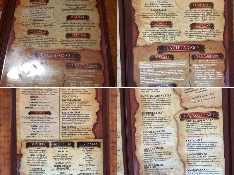 Enriques Mexican Grill Menu