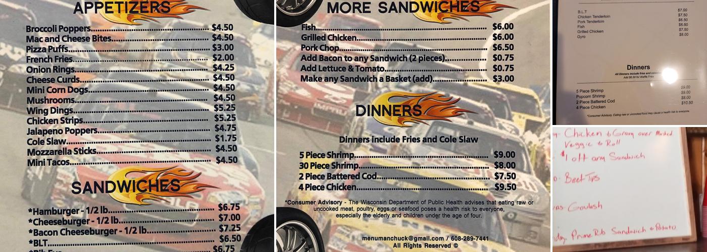 Pit Stop of Edgerton Menu