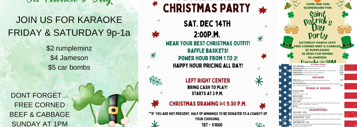 Scoreboard Bar & Grill Menu