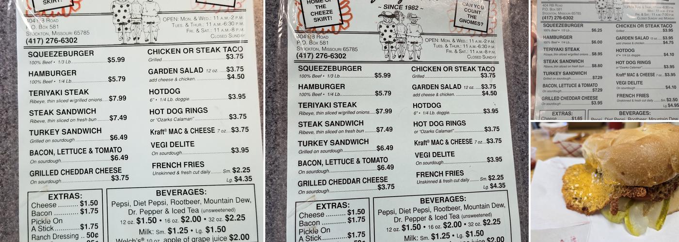 Squeeze Inn Menu
