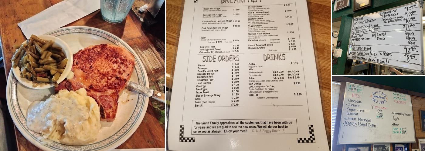 Smith's Restaurant Menu