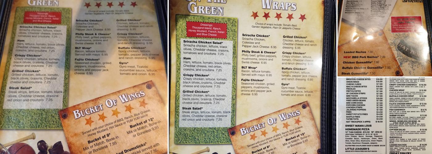 Red Zone Pub & Grill Menu