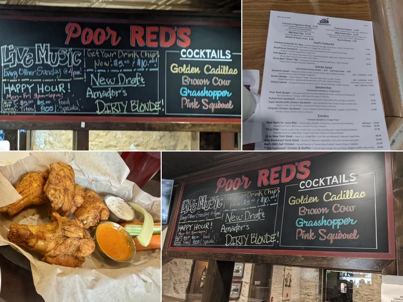 Poor Reds BBQ Menu