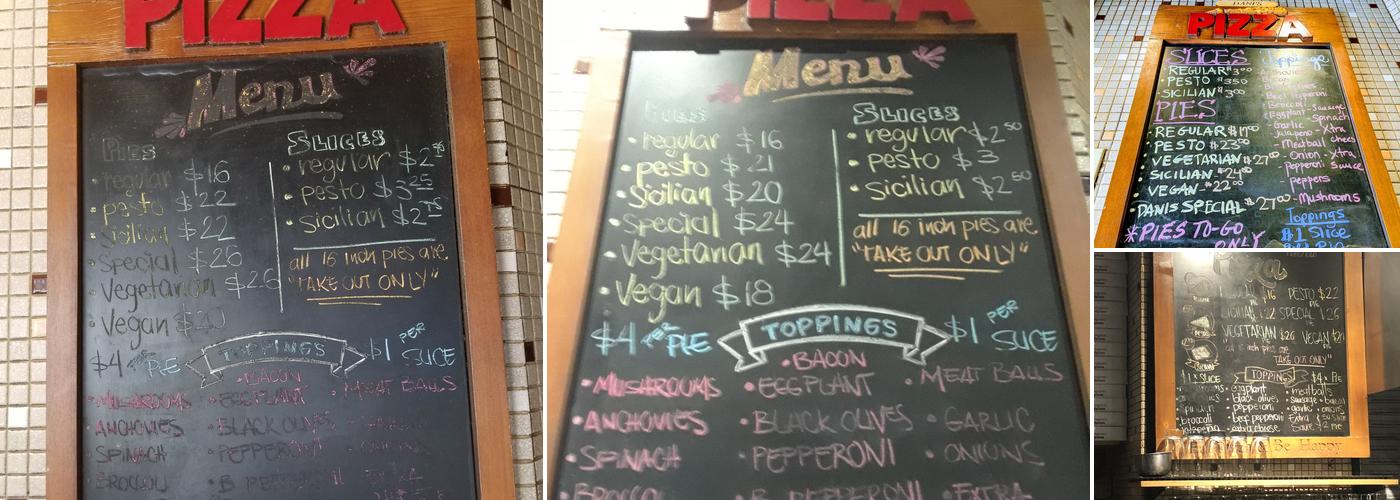 Dani's House of Pizza Menu