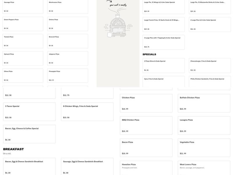 Tony's Pizzeria Menu