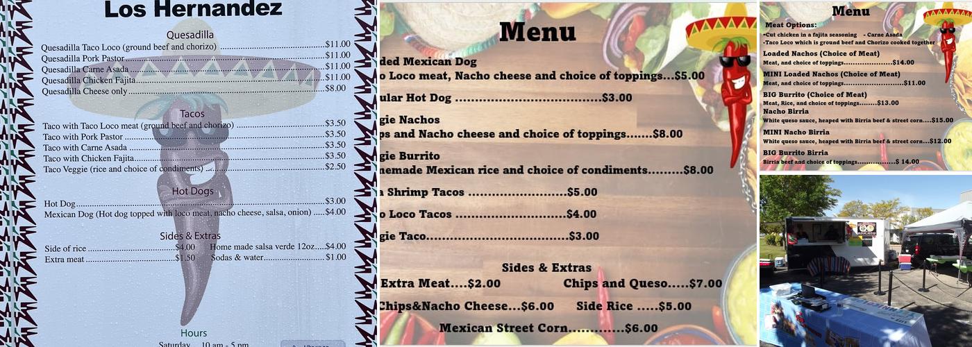 Los Hernandez Menu