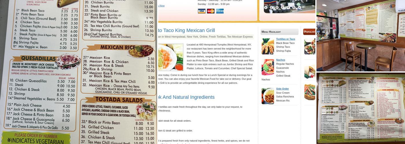 Taco King Menu