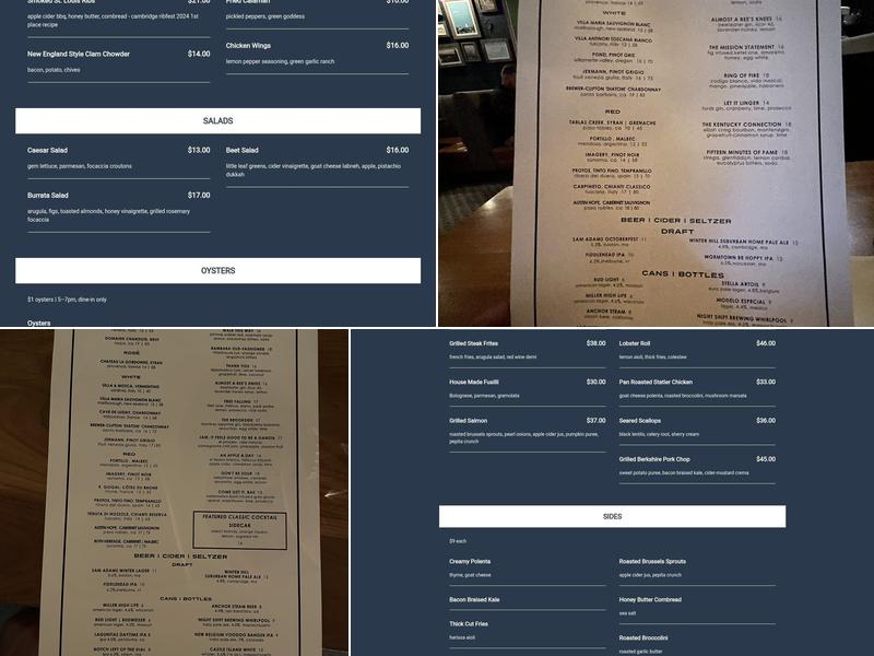 Bambara Cambridge Menu