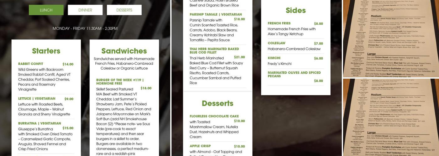 Evoo Restaurant Menu