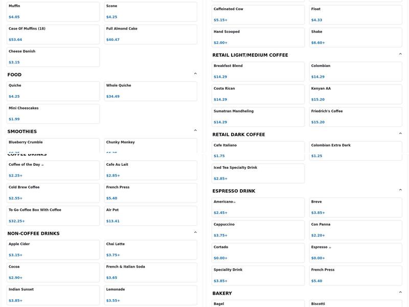 Steep n Brew - West Menu
