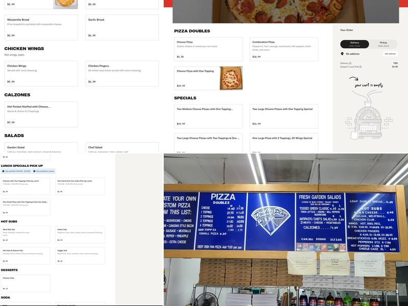 Double Play Pizza Menu