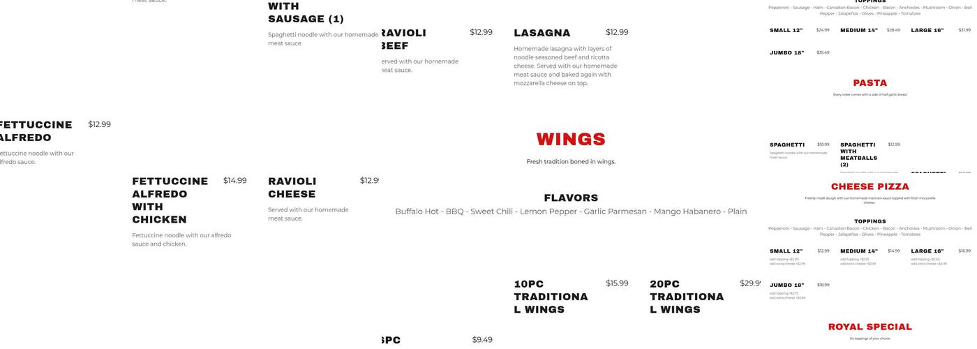 Marco Polo Pizza Menu