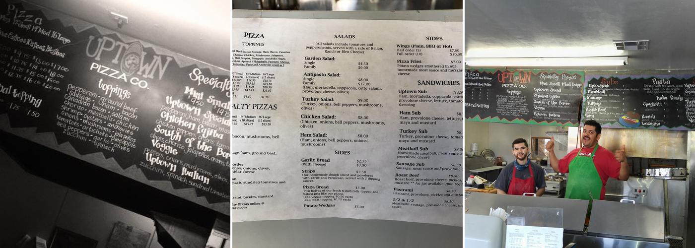 Uptown Pizza Company Menu