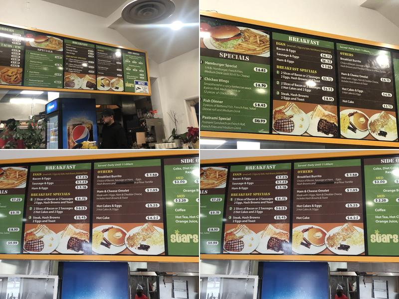 Stars Burgers Menu