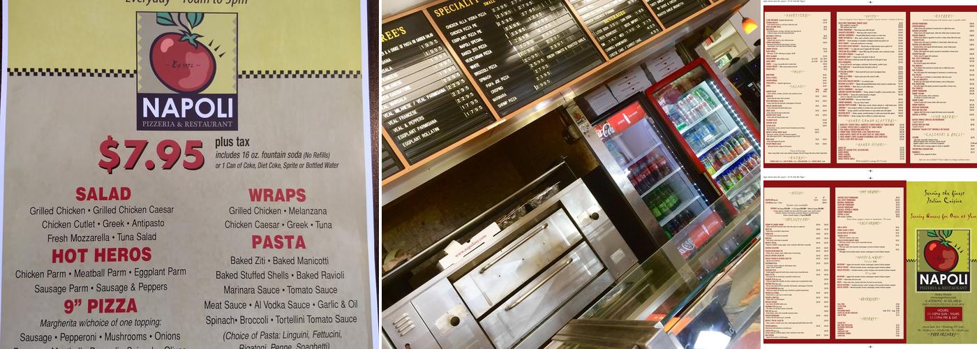 Napoli Pizzeria & Restaurant Menu