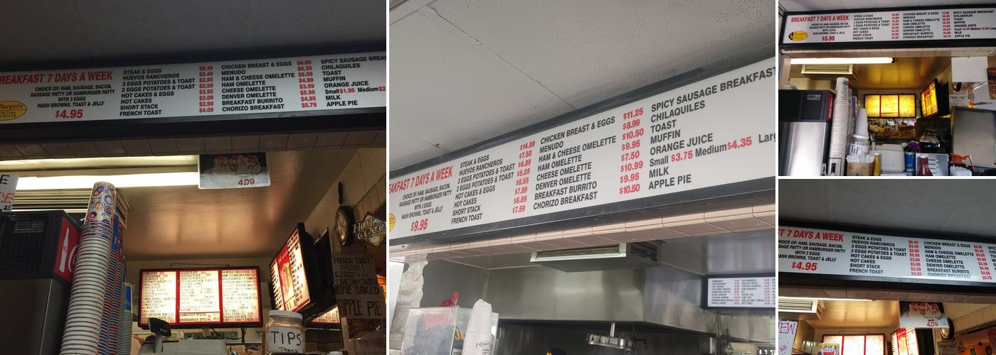 J B Burgers Menu