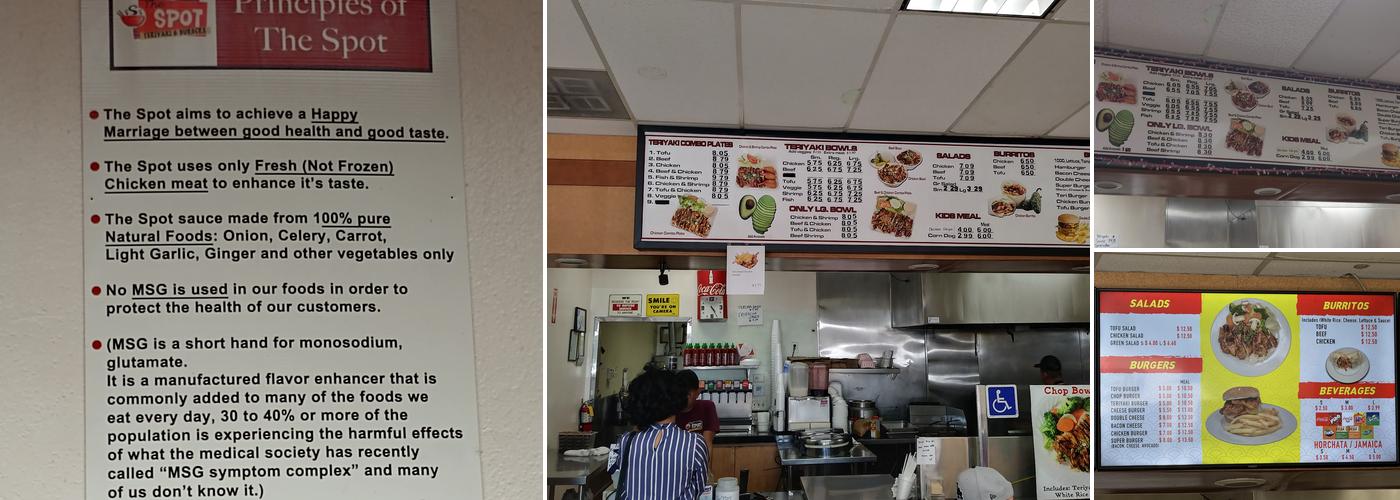 The Spot Teriyaki & Burgers Menu