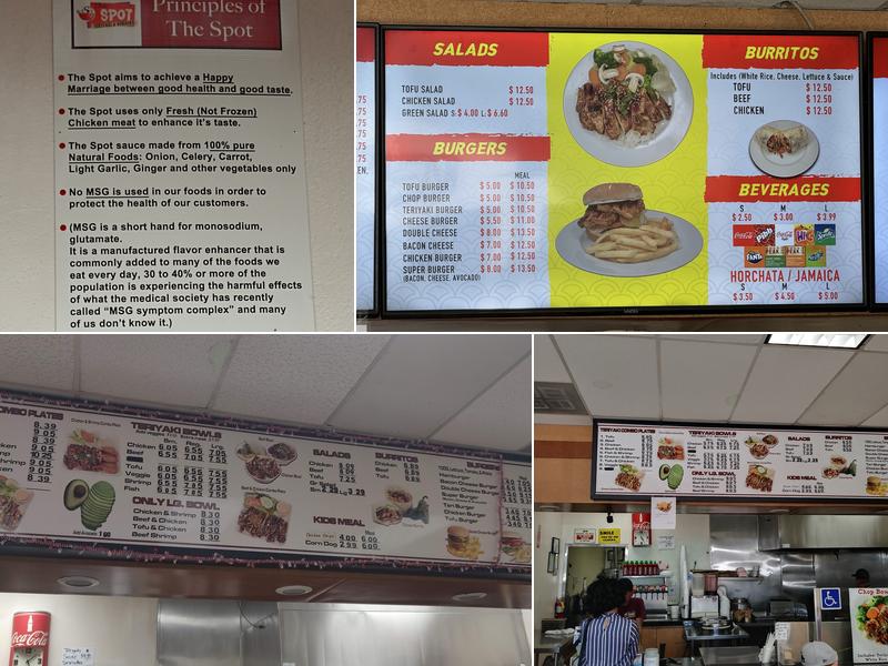 The Spot Teriyaki & Burgers Menu