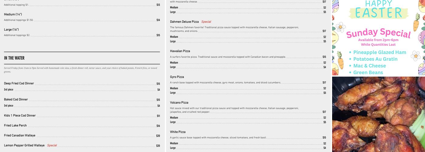 Dahmen's at Hawks Landing Menu