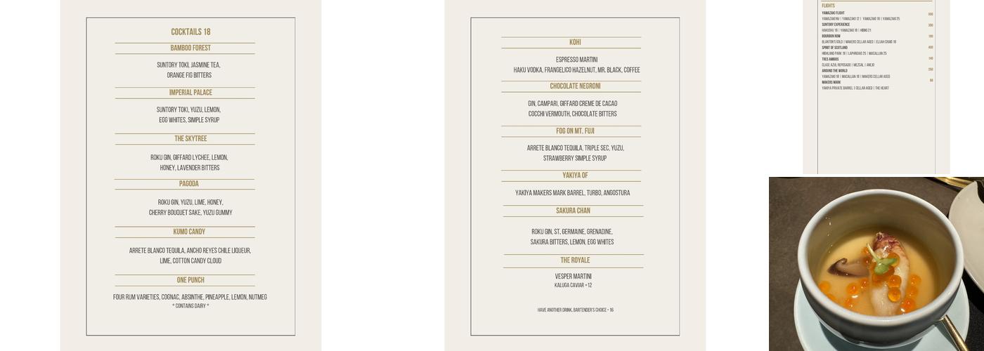Yakiya Menu