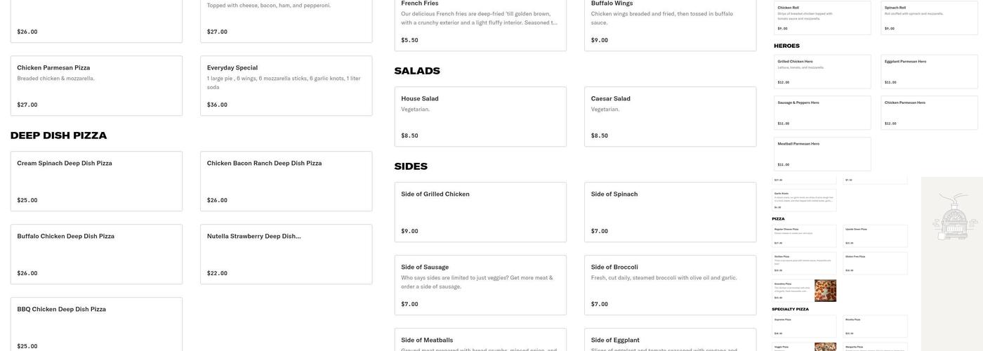 Gino's of Middle Village Pizza Menu