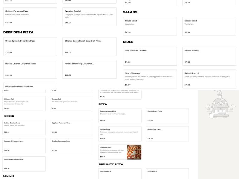Gino's of Middle Village Pizza Menu