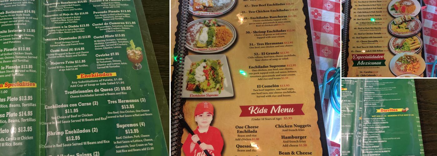 Durango Restaurant Menu