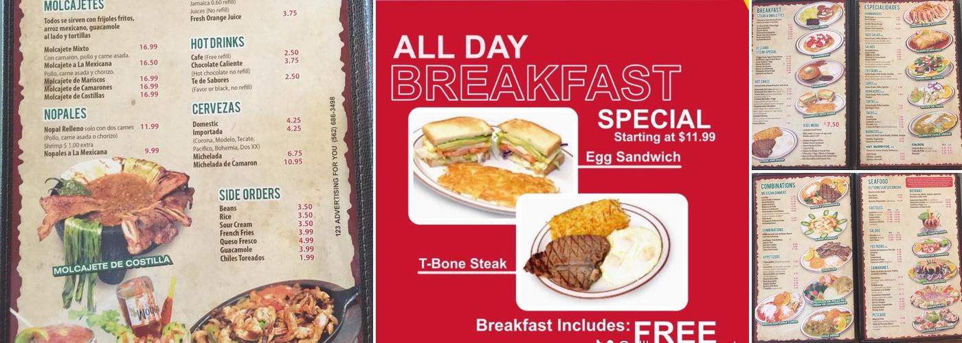 El llano restaurante Menu