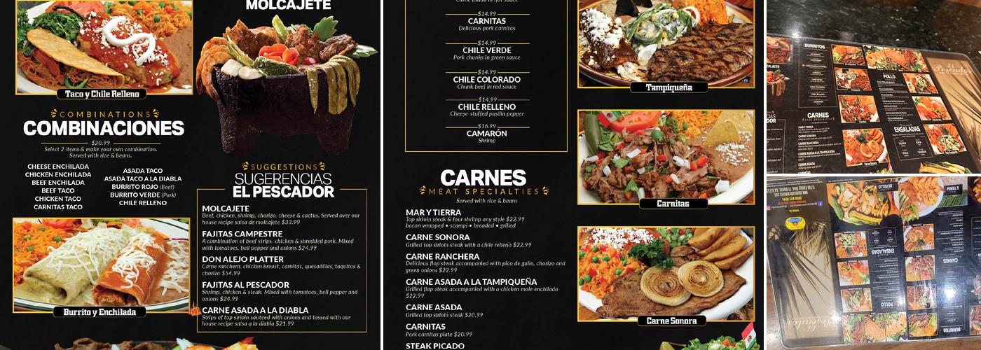 El Pescador Bar & Grill Menu