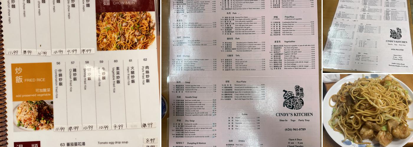 Cindy's Kitchen Menu