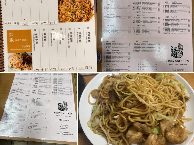 Cindy's Kitchen Menu