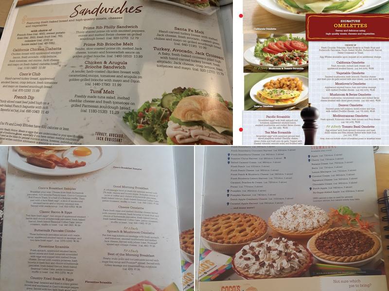 Coco's Bakery & Restaurant Menu