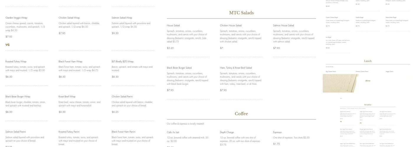 Machipongo Trading Company Menu