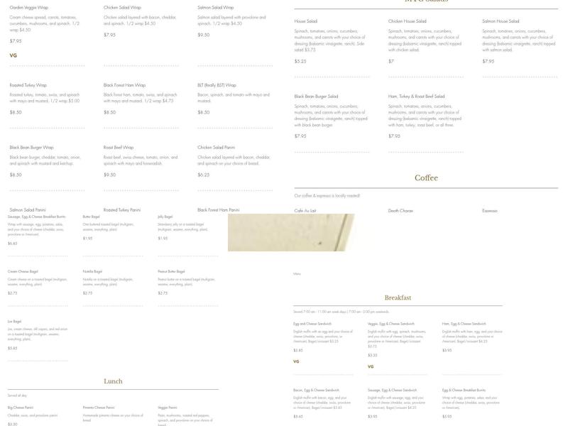 Machipongo Trading Company Menu