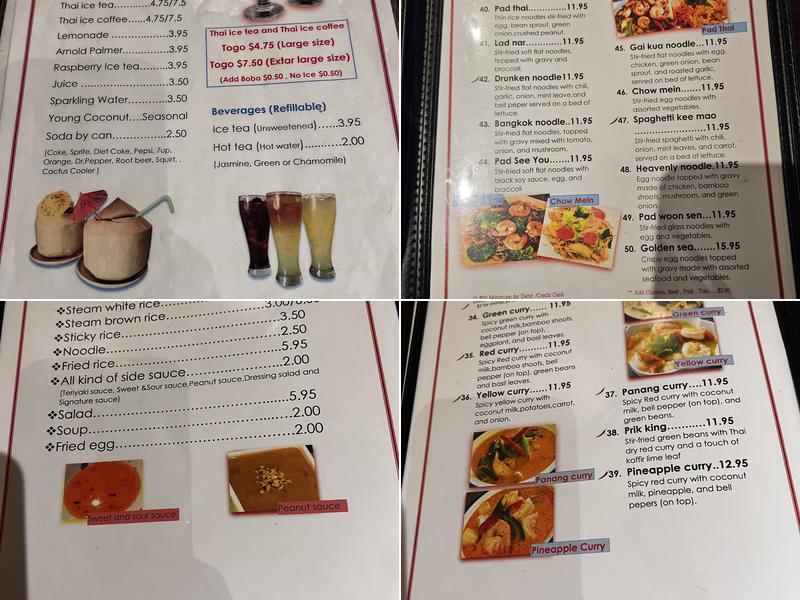 Sweety Hut Thai Restaurants Menu