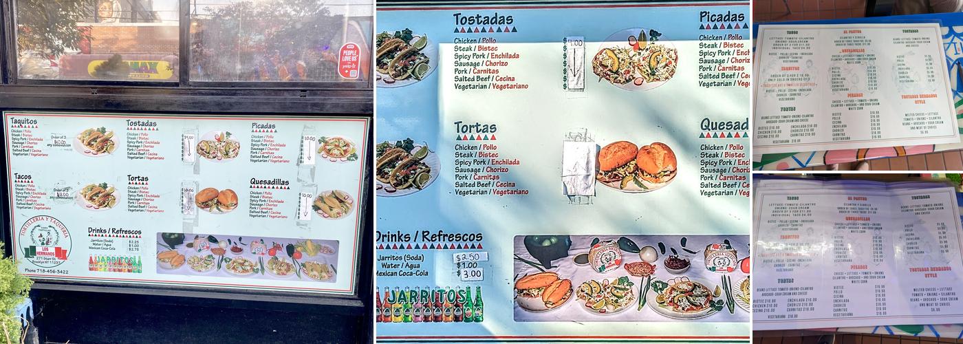 Tortilleria Mexicana Los Hermanos Menu