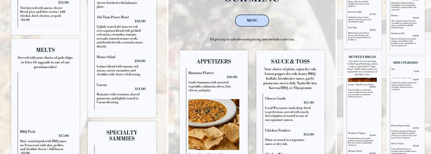 Breakwater Menu
