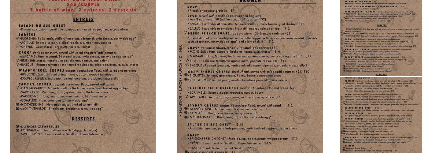 La Kitchenette Menu