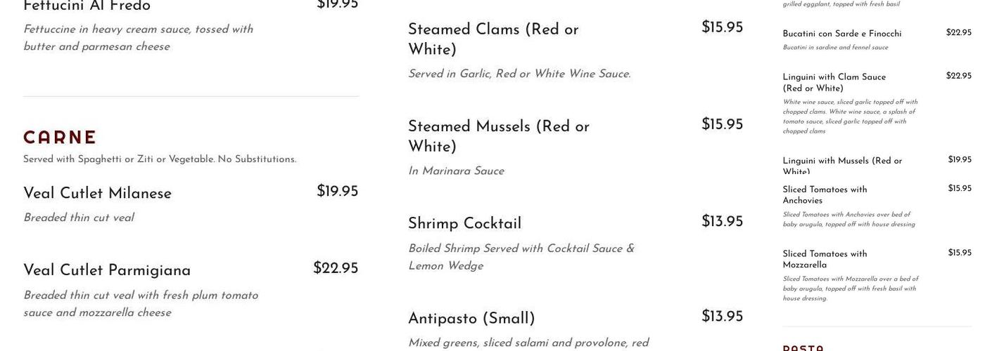 Joe's Menu
