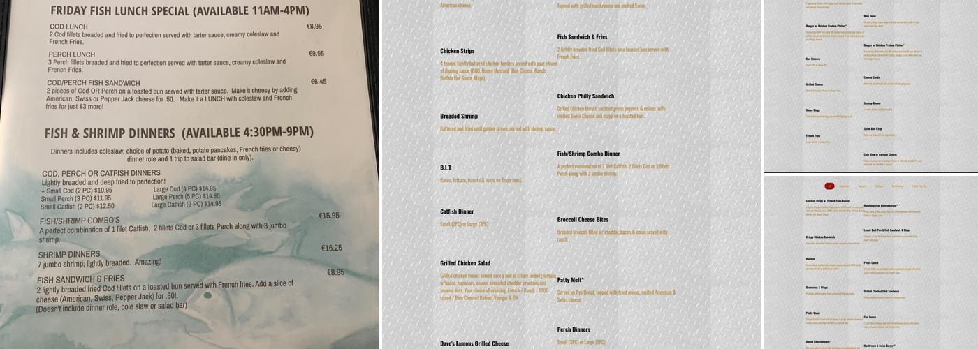 OUTPOST BAR and GRILL Menu