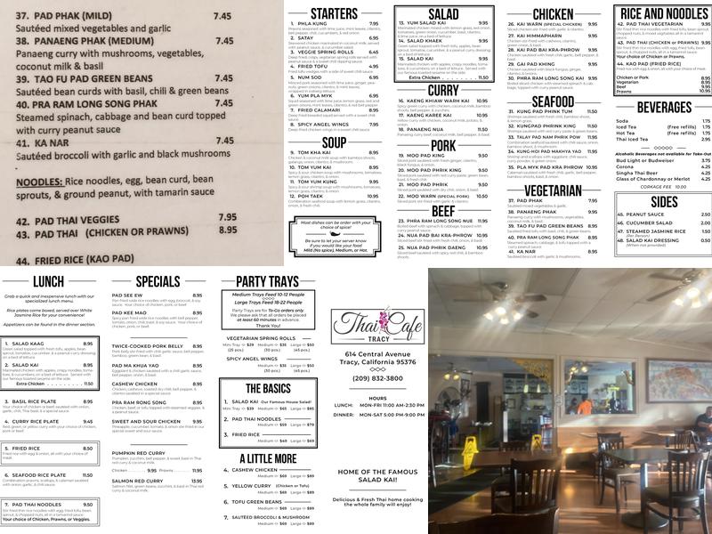 Thai Café Menu