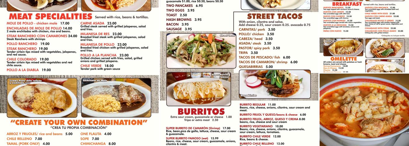 Los Potros Restaurant Menu