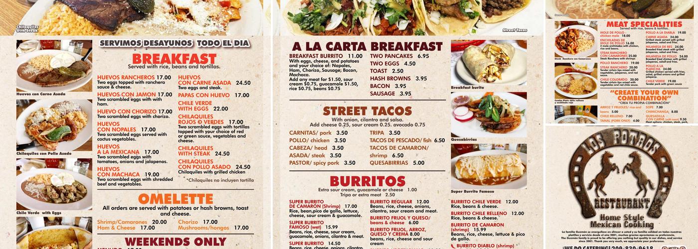 Los Potros Restaurant Menu
