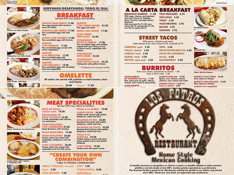 Los Potros Restaurant Menu