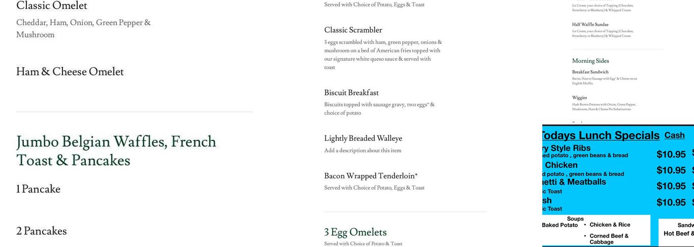 Green Lantern Restaurant Menu