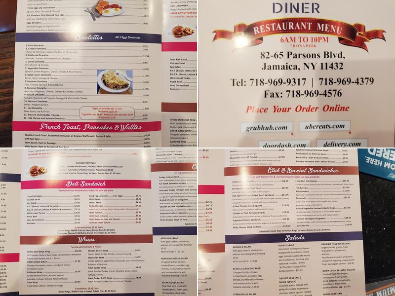 Supreme Diner Menu
