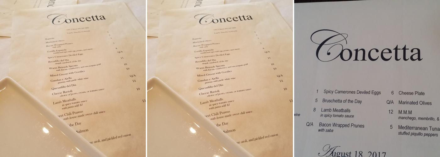 Concetta Menu