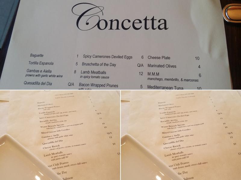 Concetta Menu