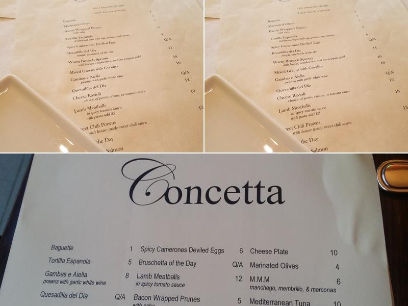 Concetta Menu