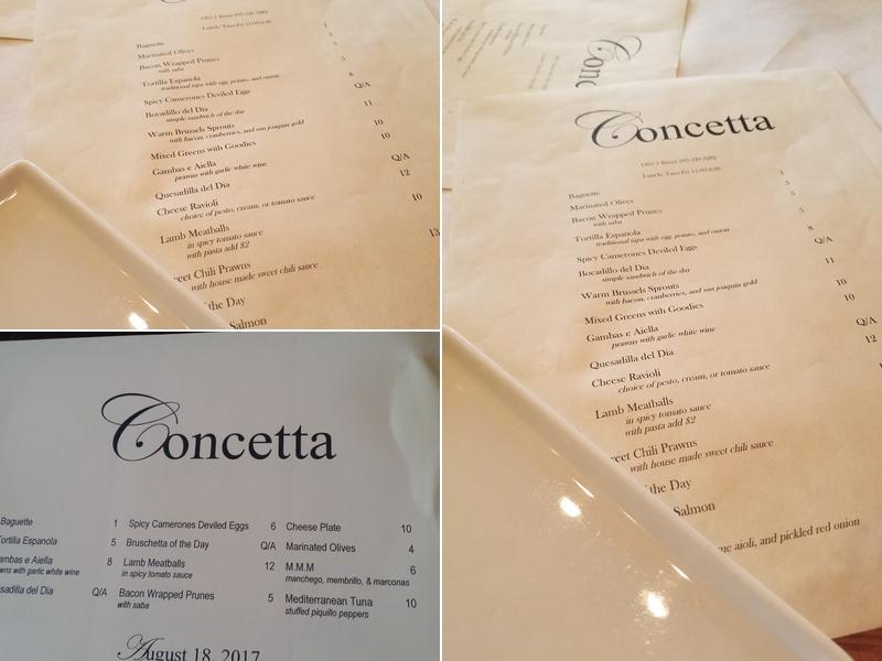 Concetta Menu